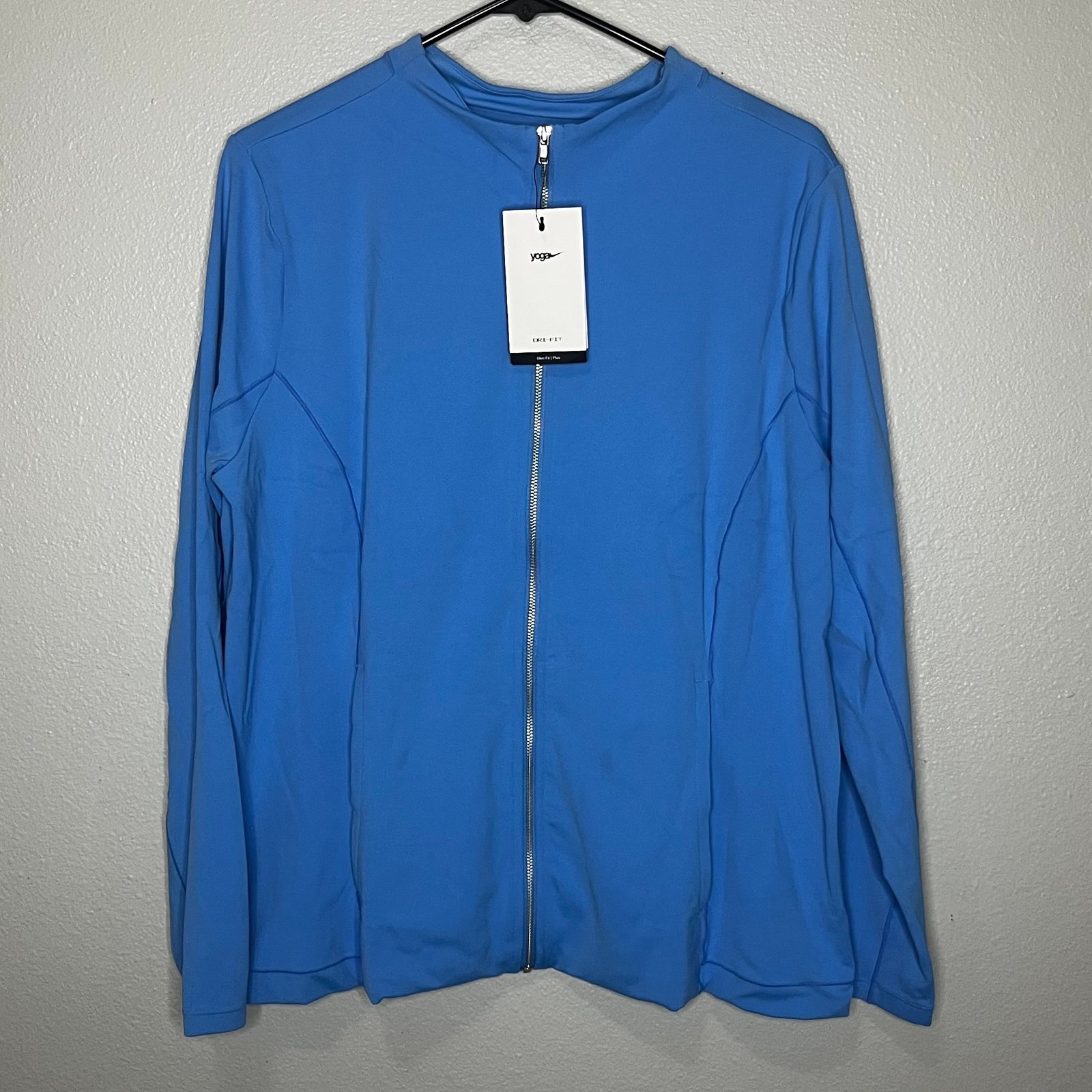Nike Yoga Luxe Drifit Slim Fit Jacket Women 1x Blue Zip Up Athletic Workout NWT