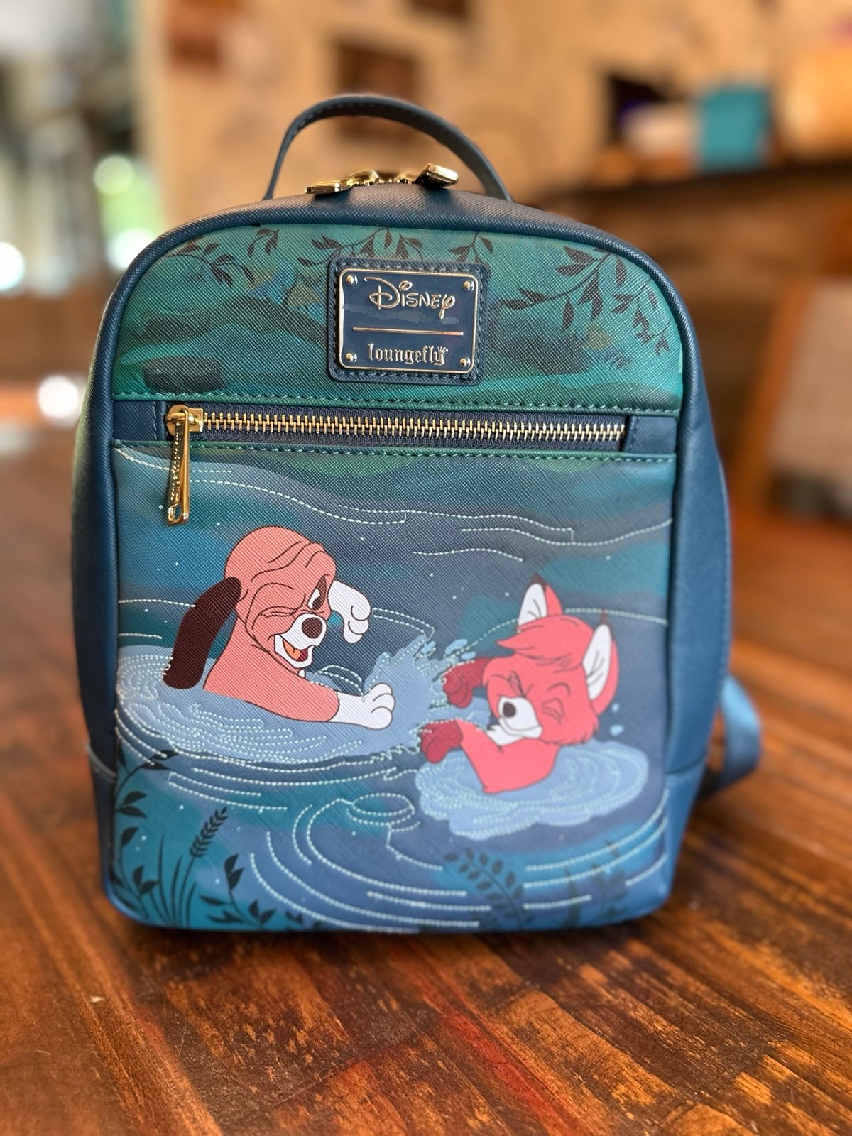 Loungefly The Fox and the Hound Playtime Disney Mini Backpack Green