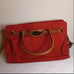Micheal Kors Red Satchel Bag with crossbody strap