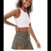 American Eagle Outfitters Highest Waist Denim Mom Y2K Shorts olive green 2