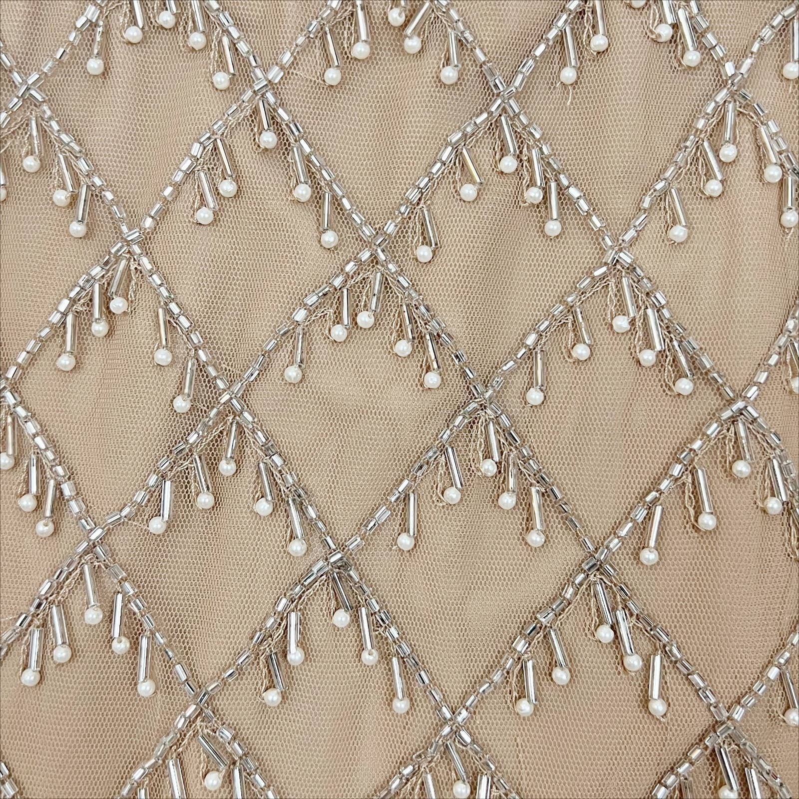 NWT NBD sale Jerry Embellished Mini Halter Dress in Nude Size Medium $296