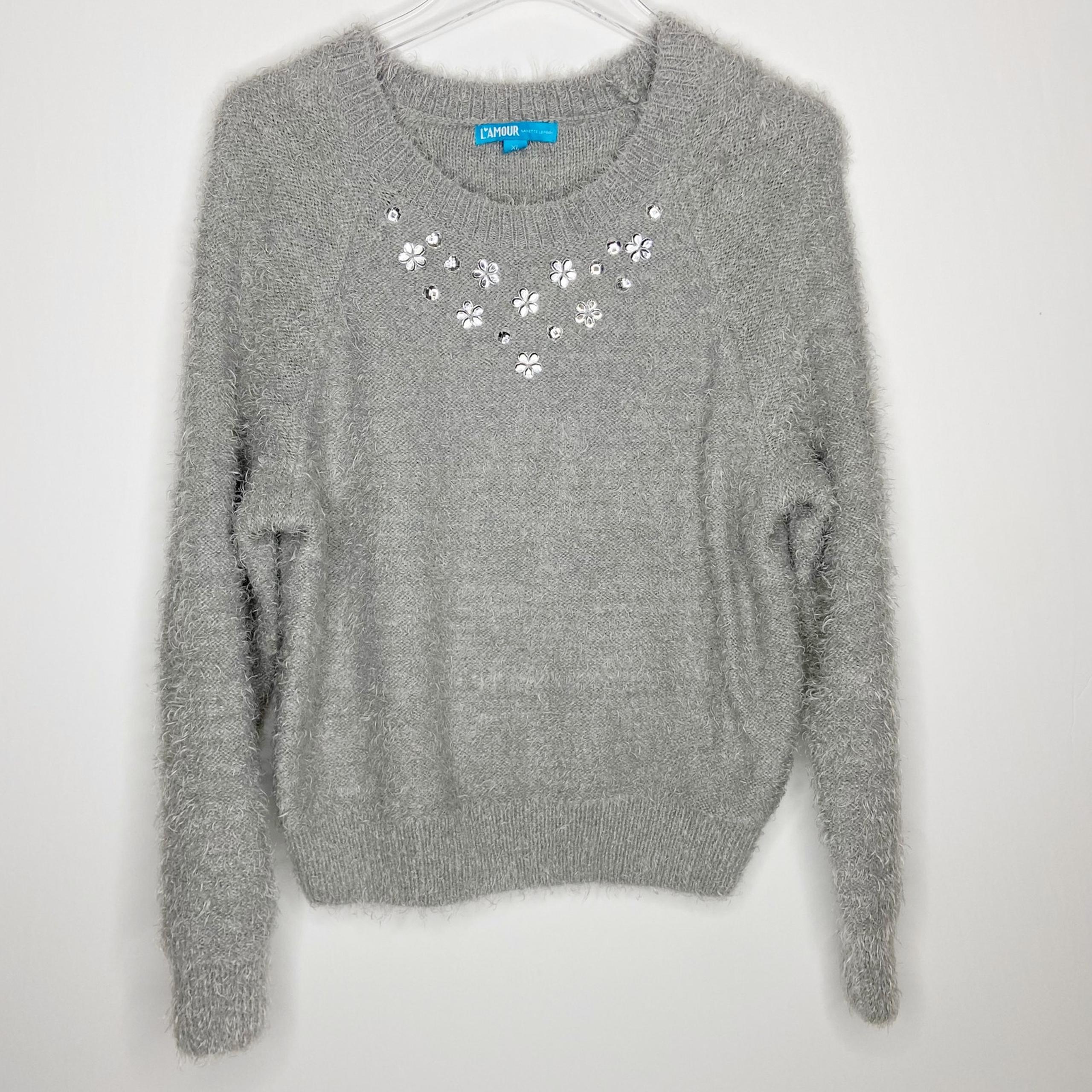 L'Amour Nanette Lepore Fuzzy Sweater XL