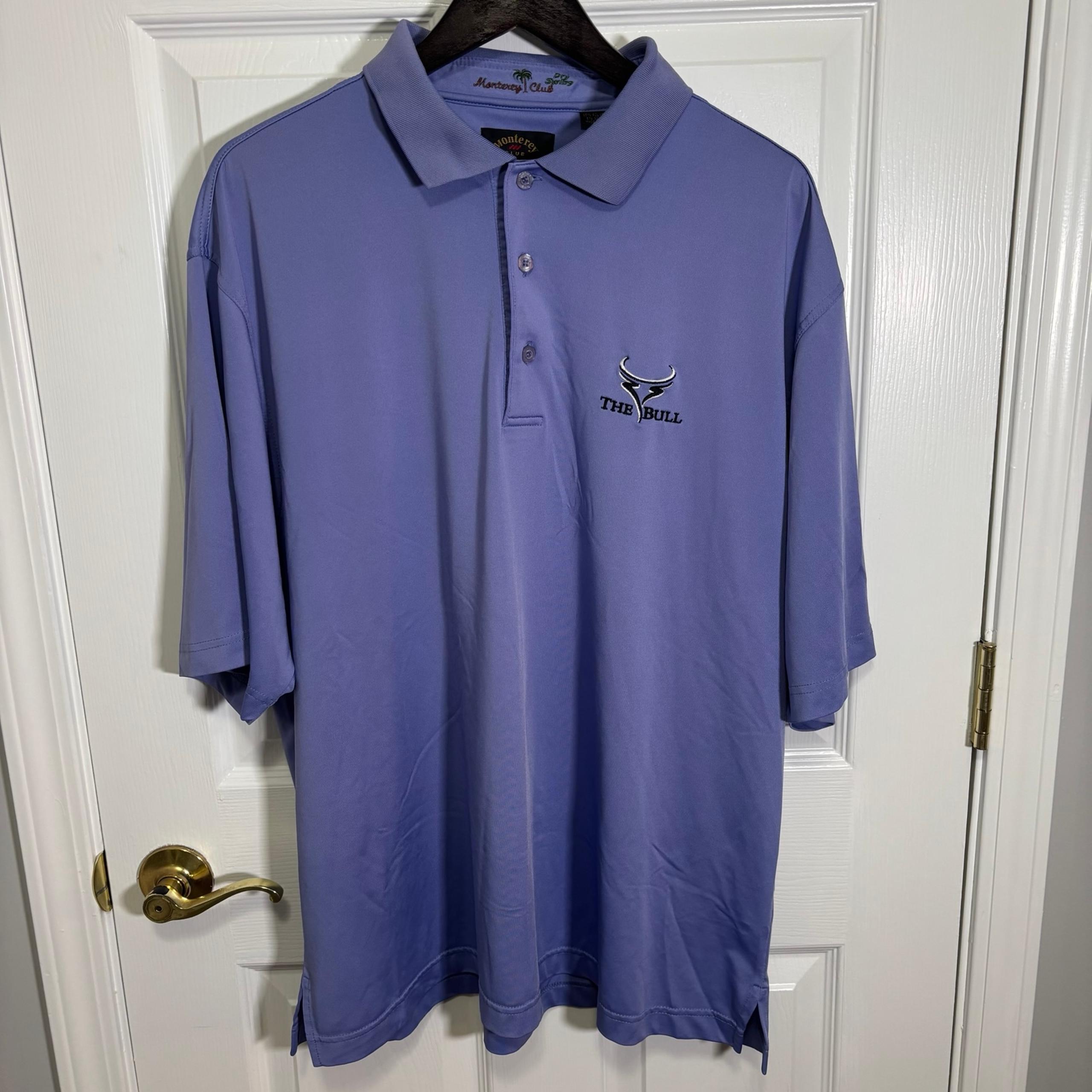 Monterey Club Golf Shirt Polo Men’s Size XL Blue The Bull Logo