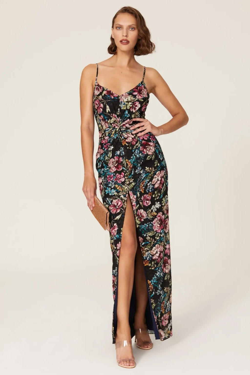 Amanda Uprichard Ellie Floral Gown Dress Black Floral 290 - Size M