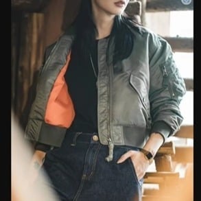 MA-I Bomber/ Flight Windproof Filling Warm Jacket Army Green Women (M)