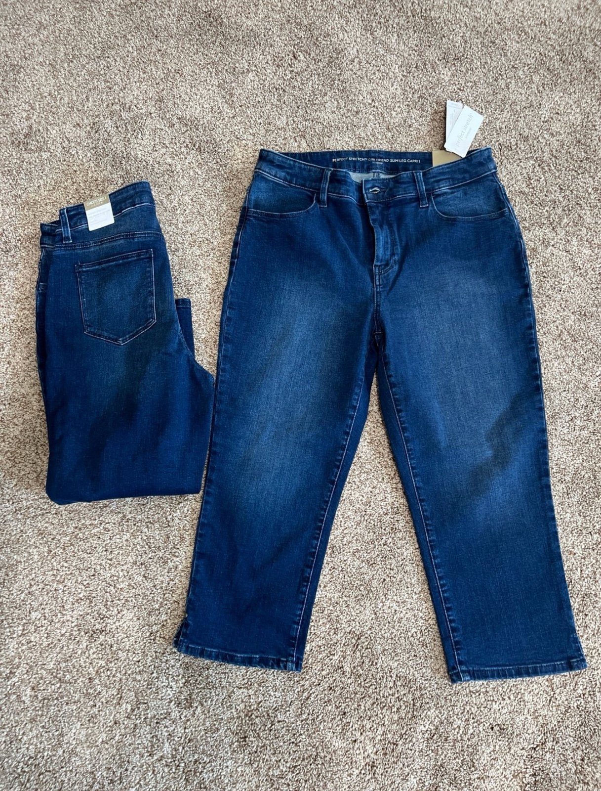 Chico’s Rivet Girlfriend Capri Jeans (2)Bundle 8 NWT