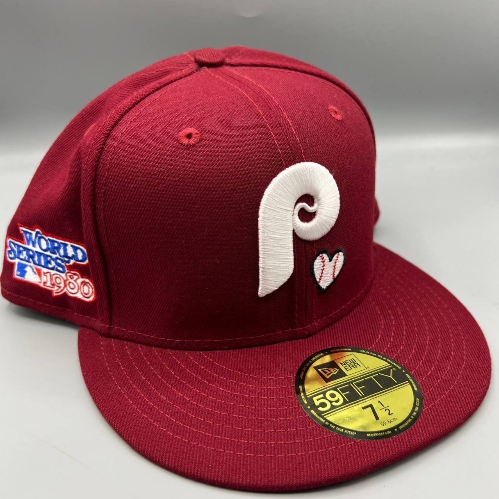 Philadelphia Phillies Hat Men 7 1/2 Red Gray 59Fifty New Era MLB Fitted Cap