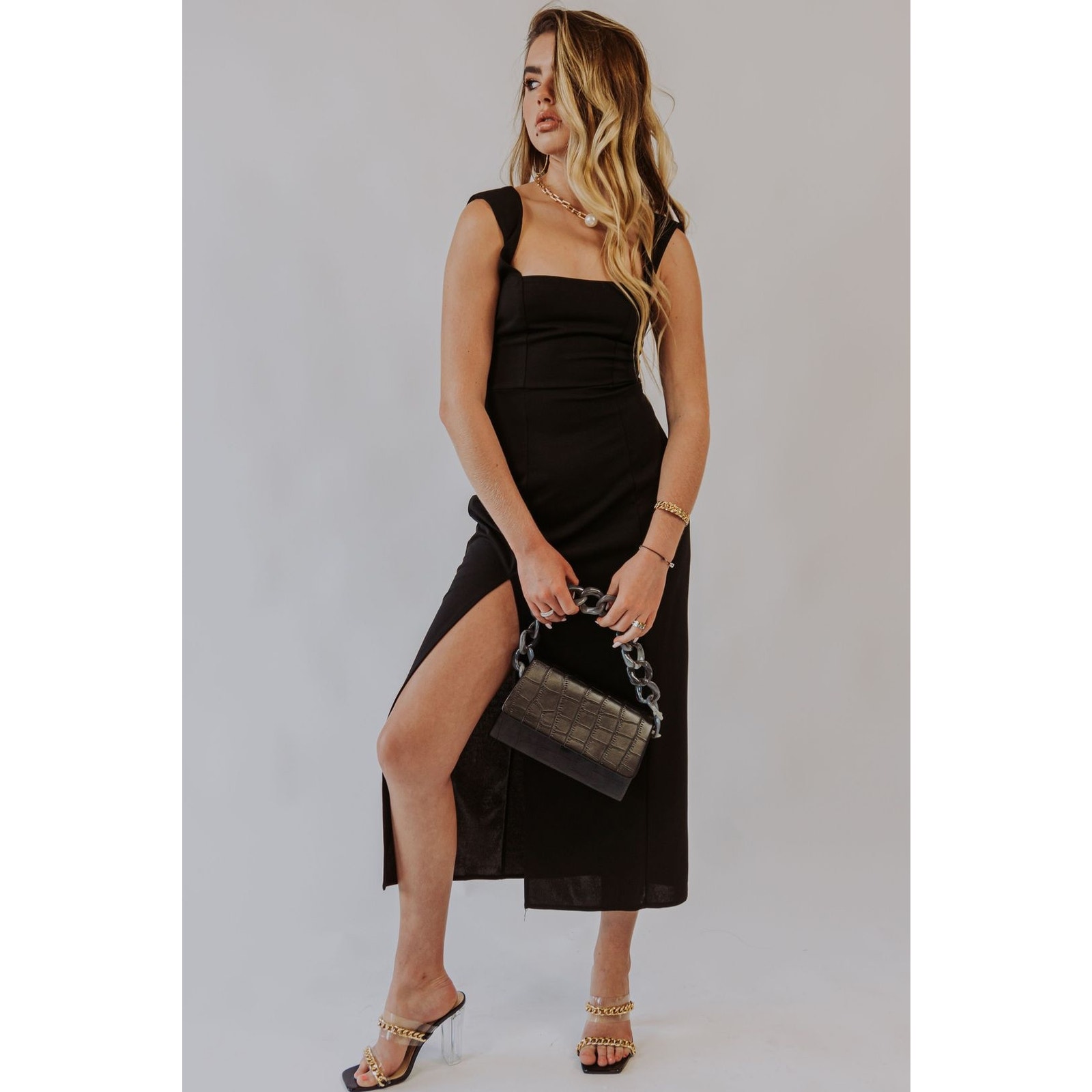 Show Me Your Mumu Eden Dress in Black Stretch M