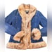 Brandon Thomas Women's Denim Jacket with Fur trim Size Medium