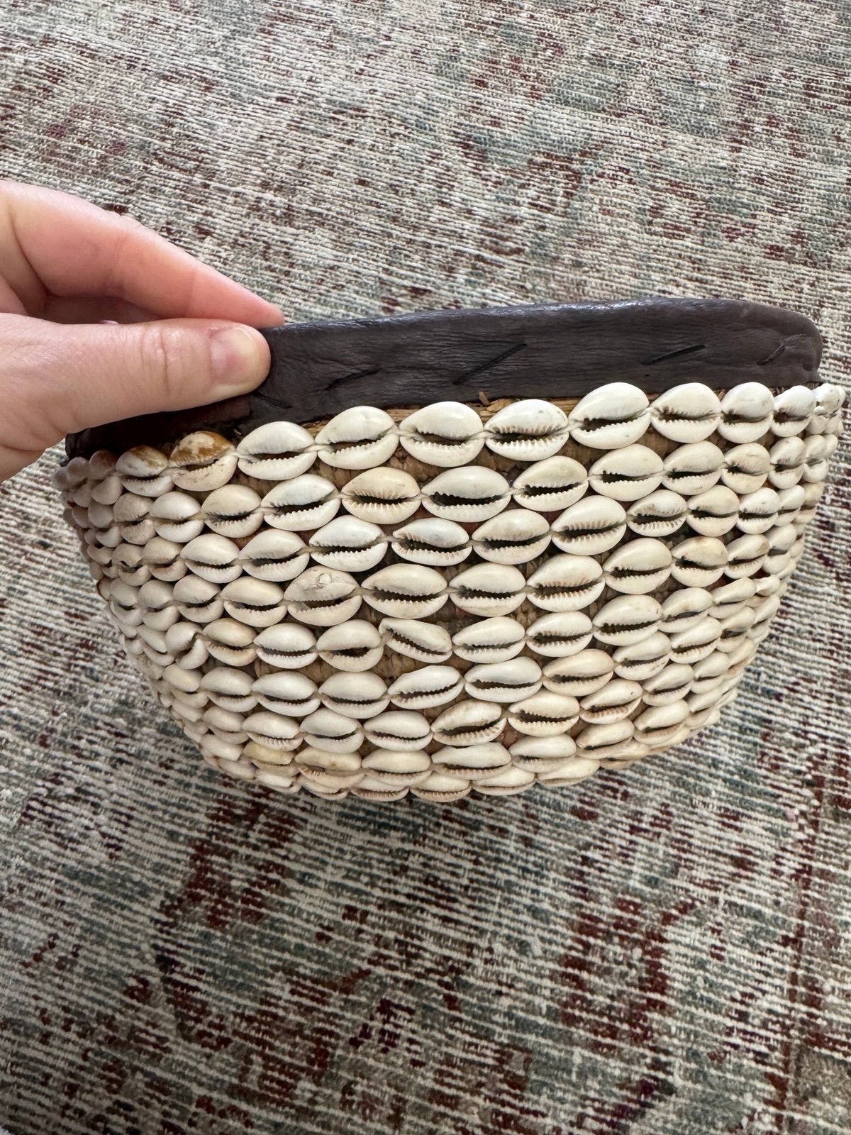 Vintage Cowrie Basket