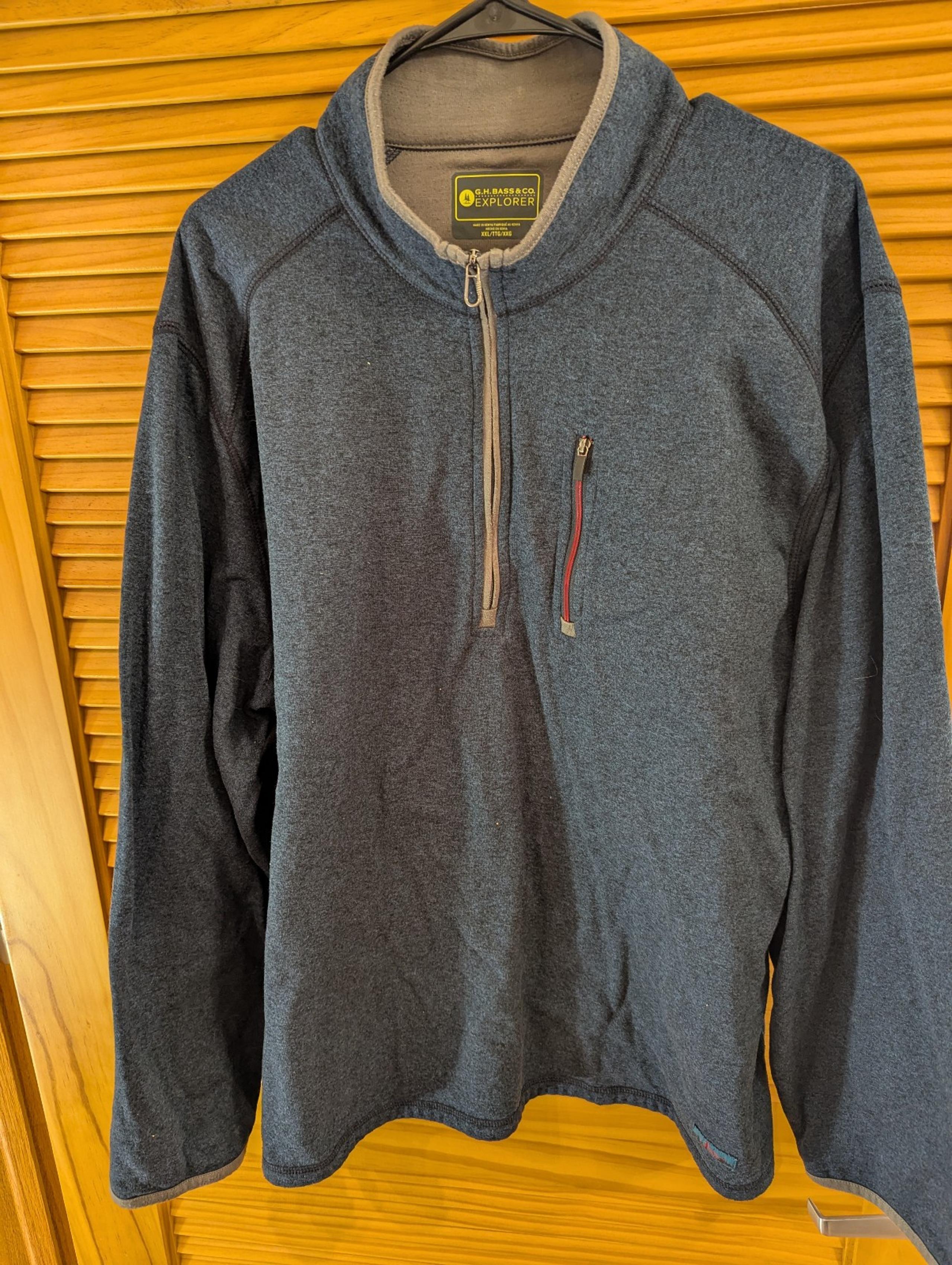 Men's Blue G.H. Bass Quarter Zip - XXL
