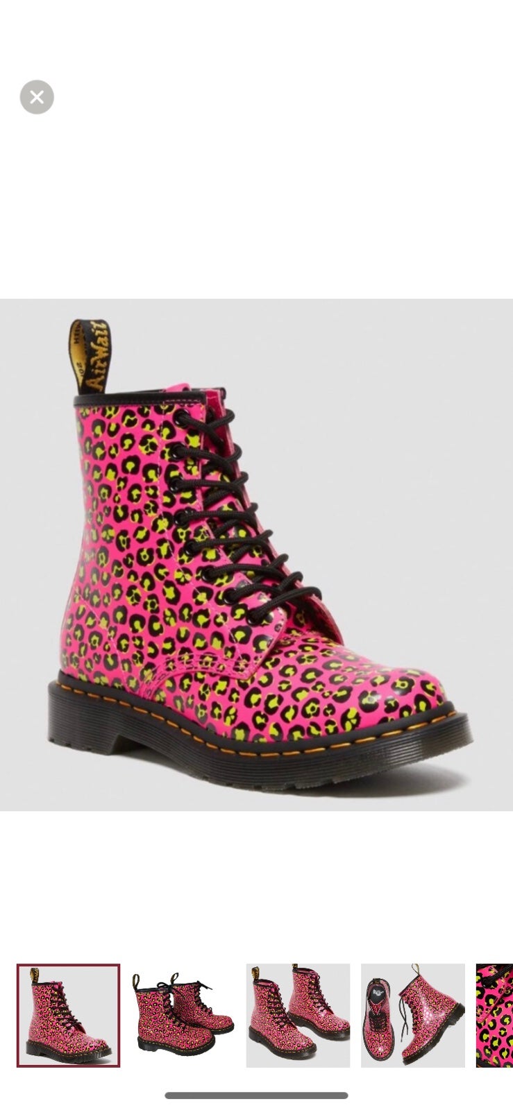Dr. AirWair Martens 1460 LEOPARD SMOOTH LEATHER LACE UP BOOTS