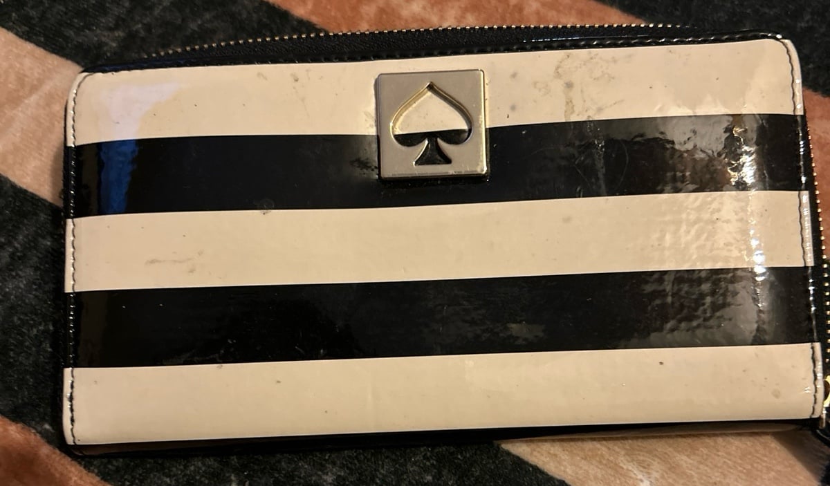 Kate Spade Black White Striped Wallet