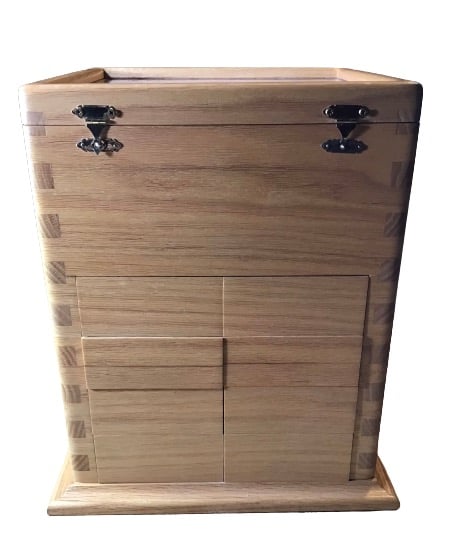 Huge Oak Handmade Jewelry Cabinet Storage Memory Memorial Keepsake Box