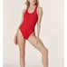 Andie NWT The Tulum One Piece Smooth Red Long Length Tall size XXL