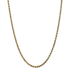 Unisex 10K 22 Gold 2.50mm Rope Chain