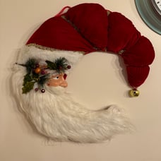 Large 20x17 Vintage Santa Crescent Moon Wreath