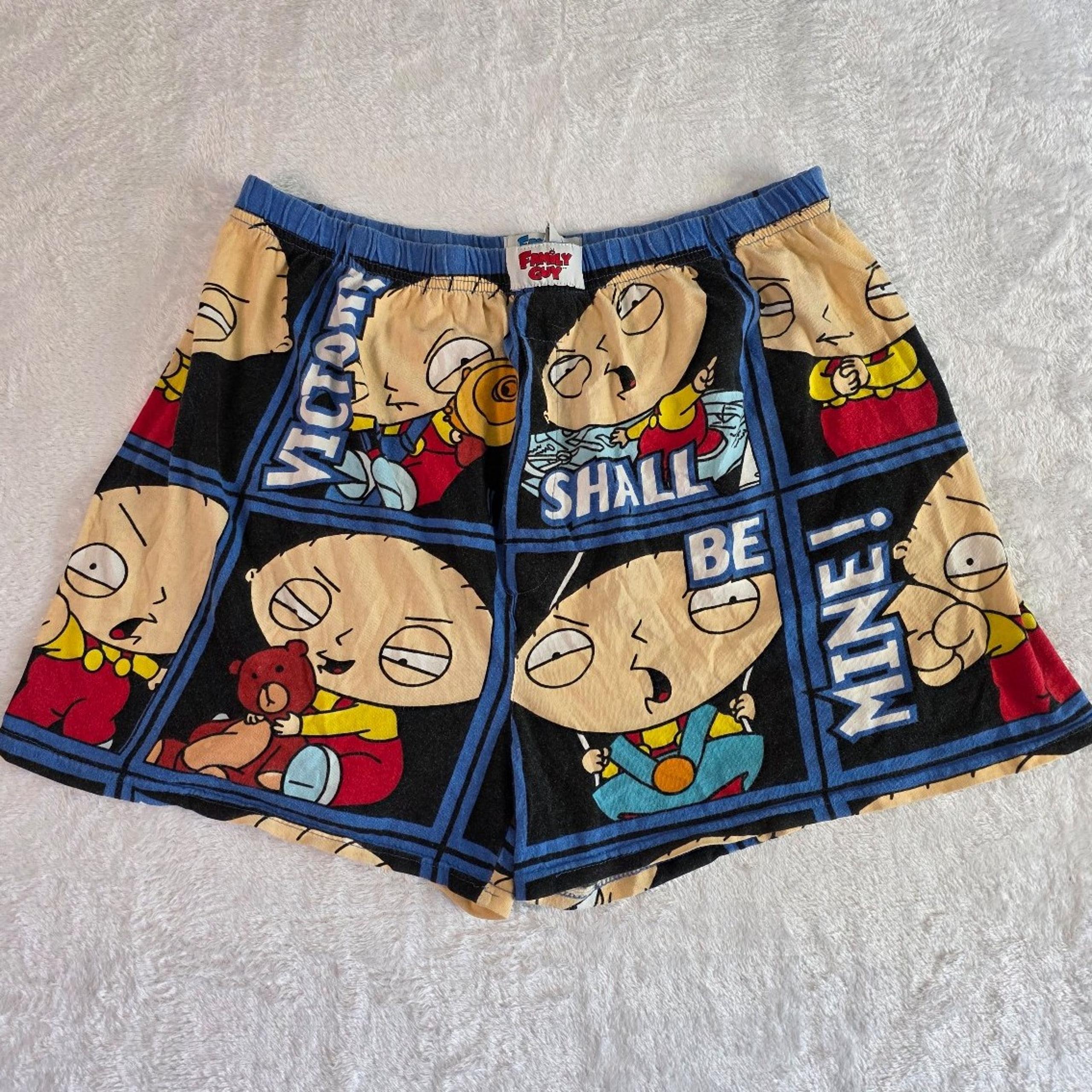 Y2K Family Guy Boxers Stewie Griffin Funny Underwear Lounge Shorts Men XL 2006