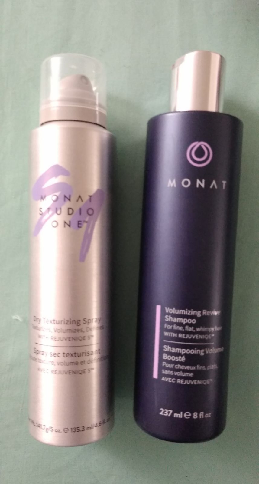 Monat shampoo and hair spray