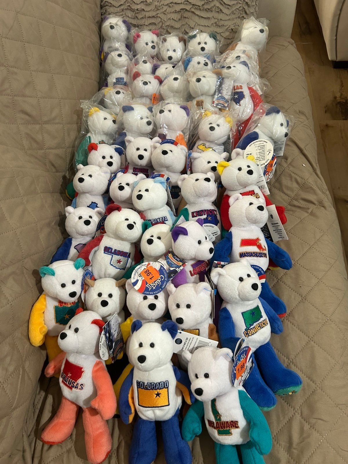 US State Quarter Treasures Coin Bears Lot of 42