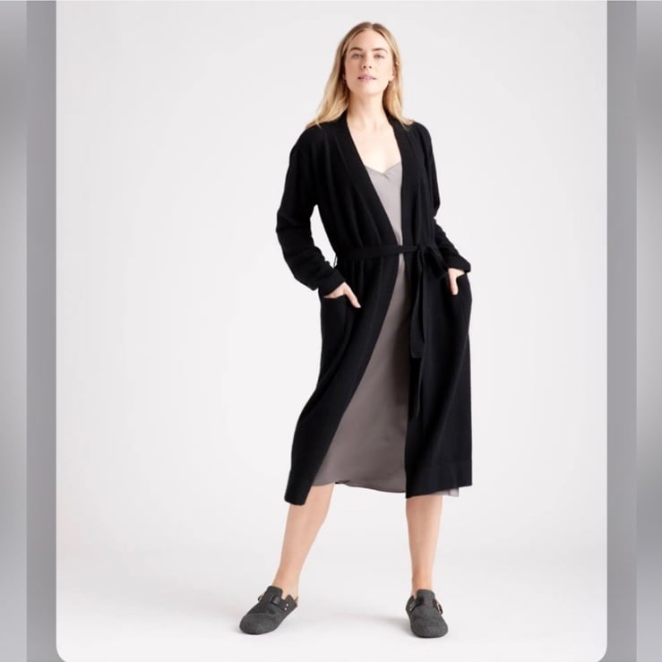 Quince Mongolian Cashmere Belted Robe/Cardigan