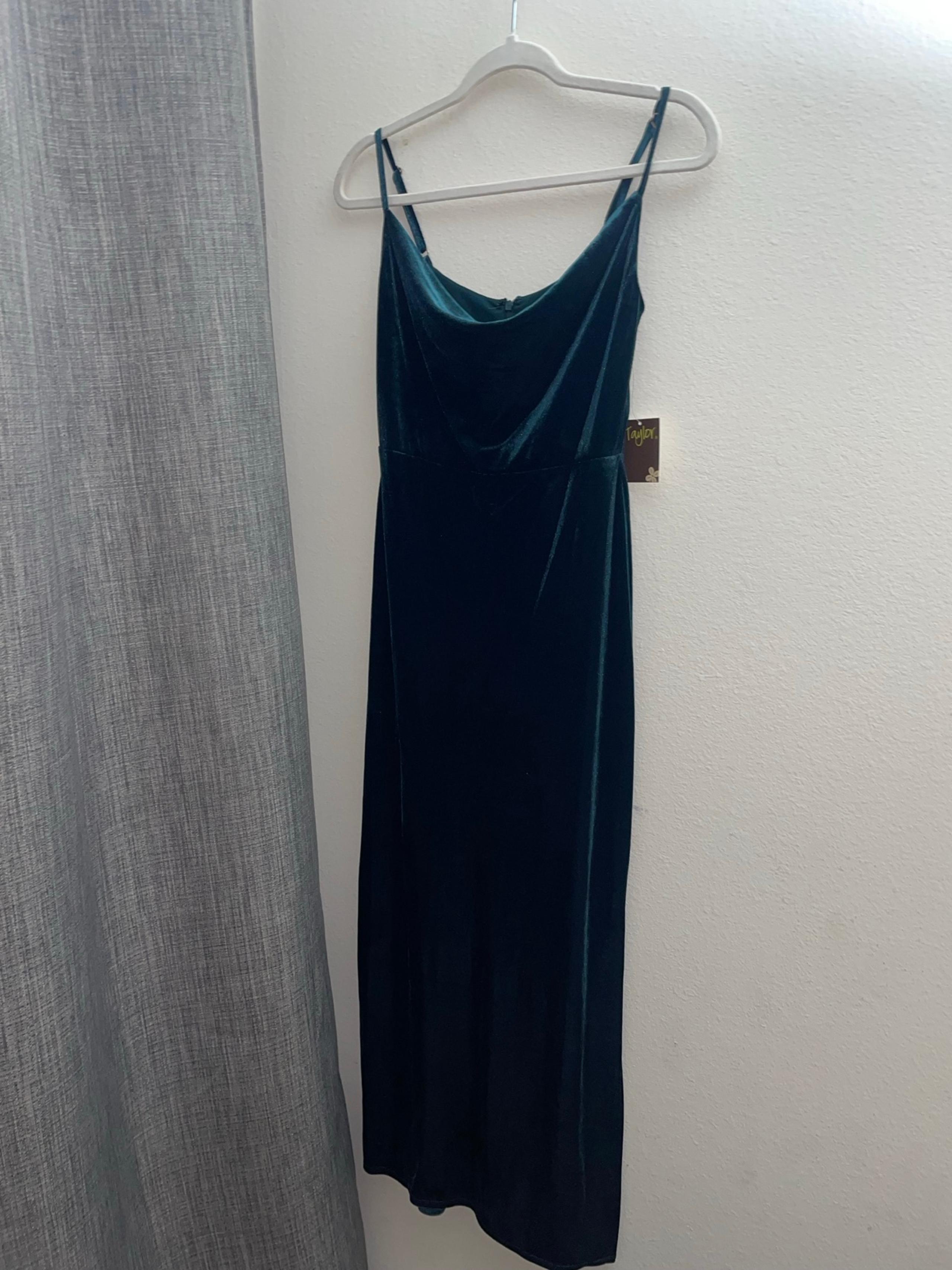 Emerald Stretch Velvet Maxi Dress - Taylor Dresses