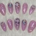 Pink Iridescent Crystal Press On Nails