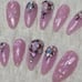 Pink Iridescent Crystal Press On Nails