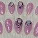 Pink Iridescent Crystal Press On Nails