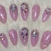 Pink Iridescent Crystal Press On Nails