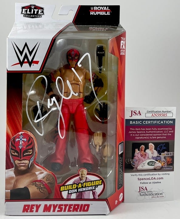 WWE Rey Mysterio Signed Mattel Royal Rumble Elite Figure Autograph JSA COA