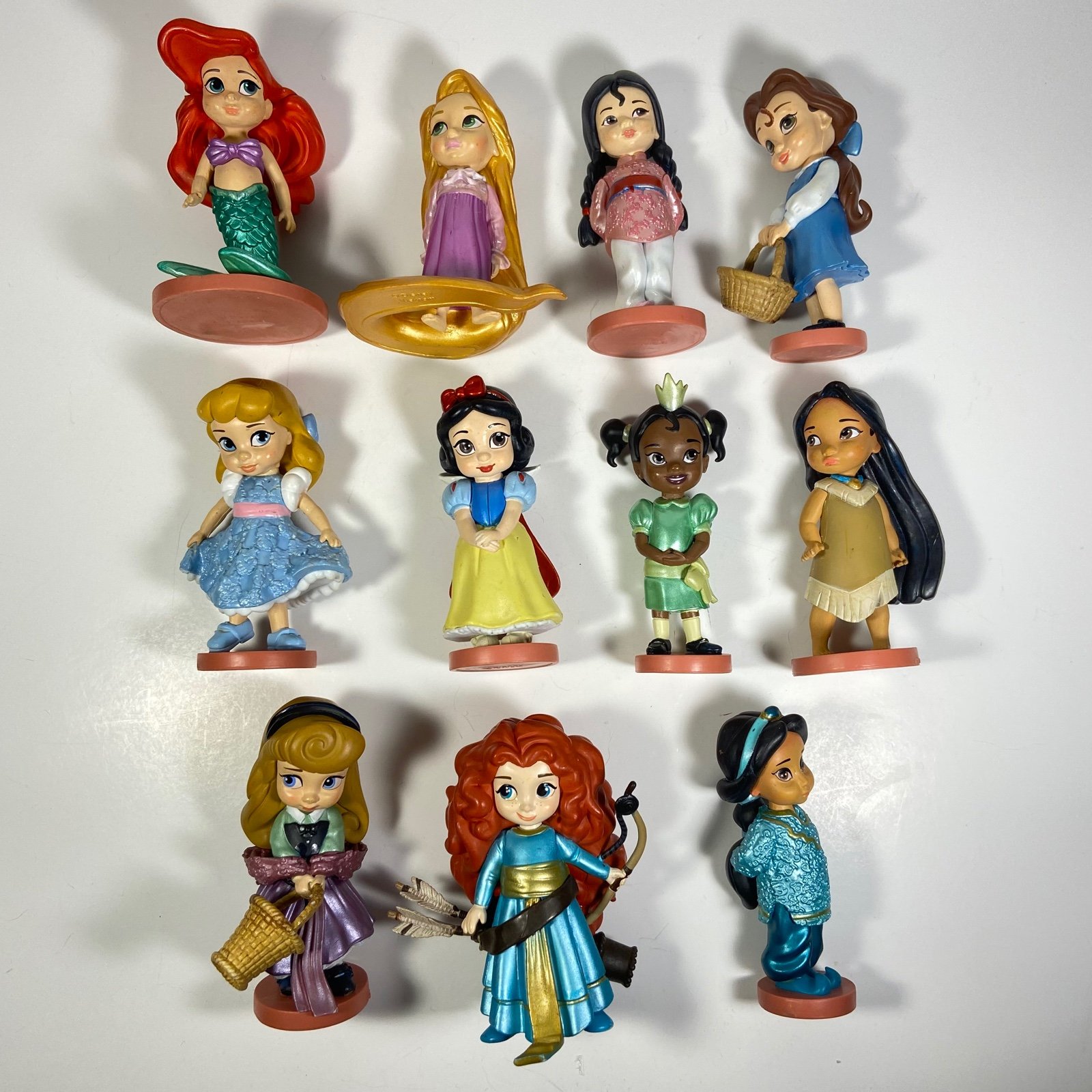 3-3.25” Disney Animators Collection Princess Mini Figure Lot Of 11