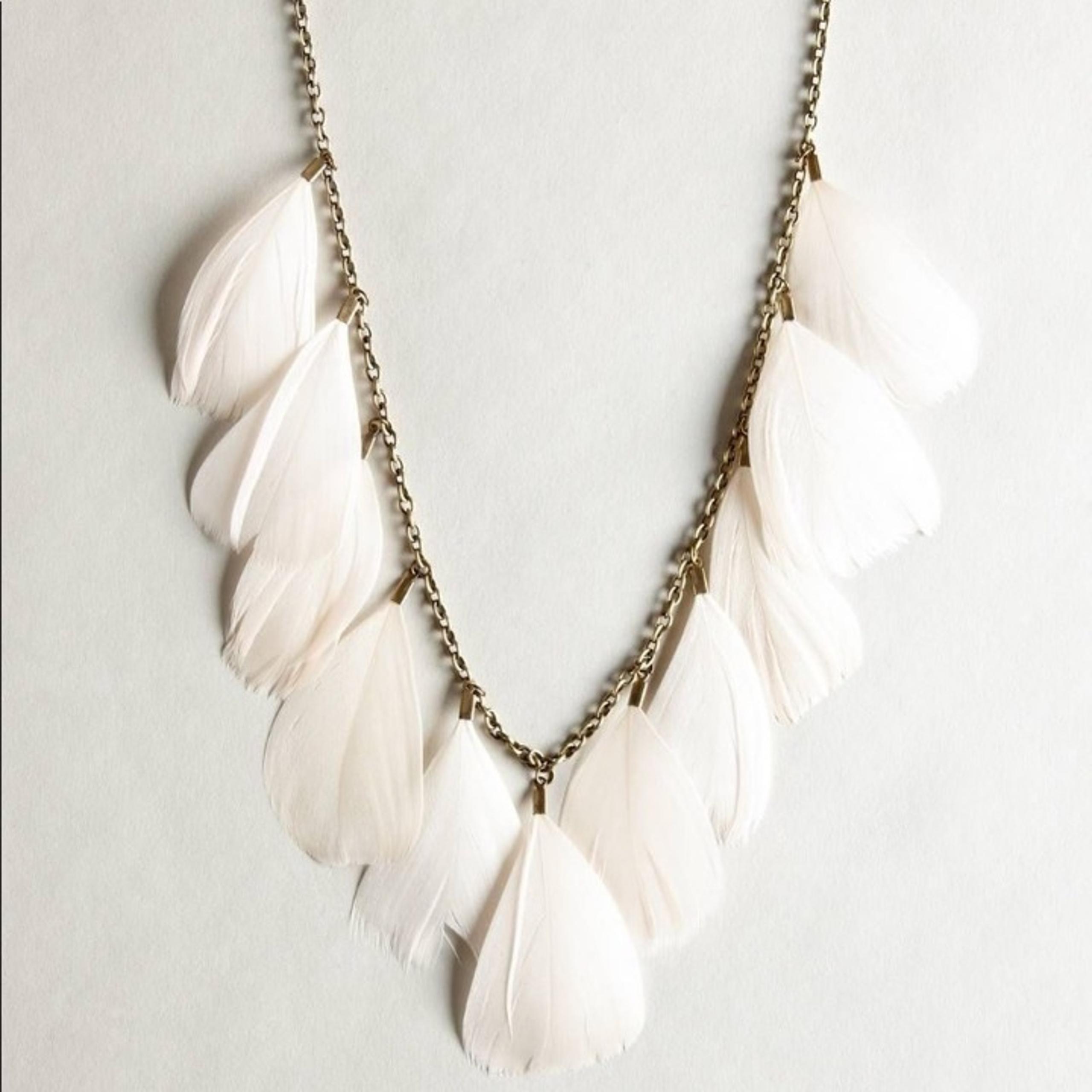 American Eagle long feathered necklace
