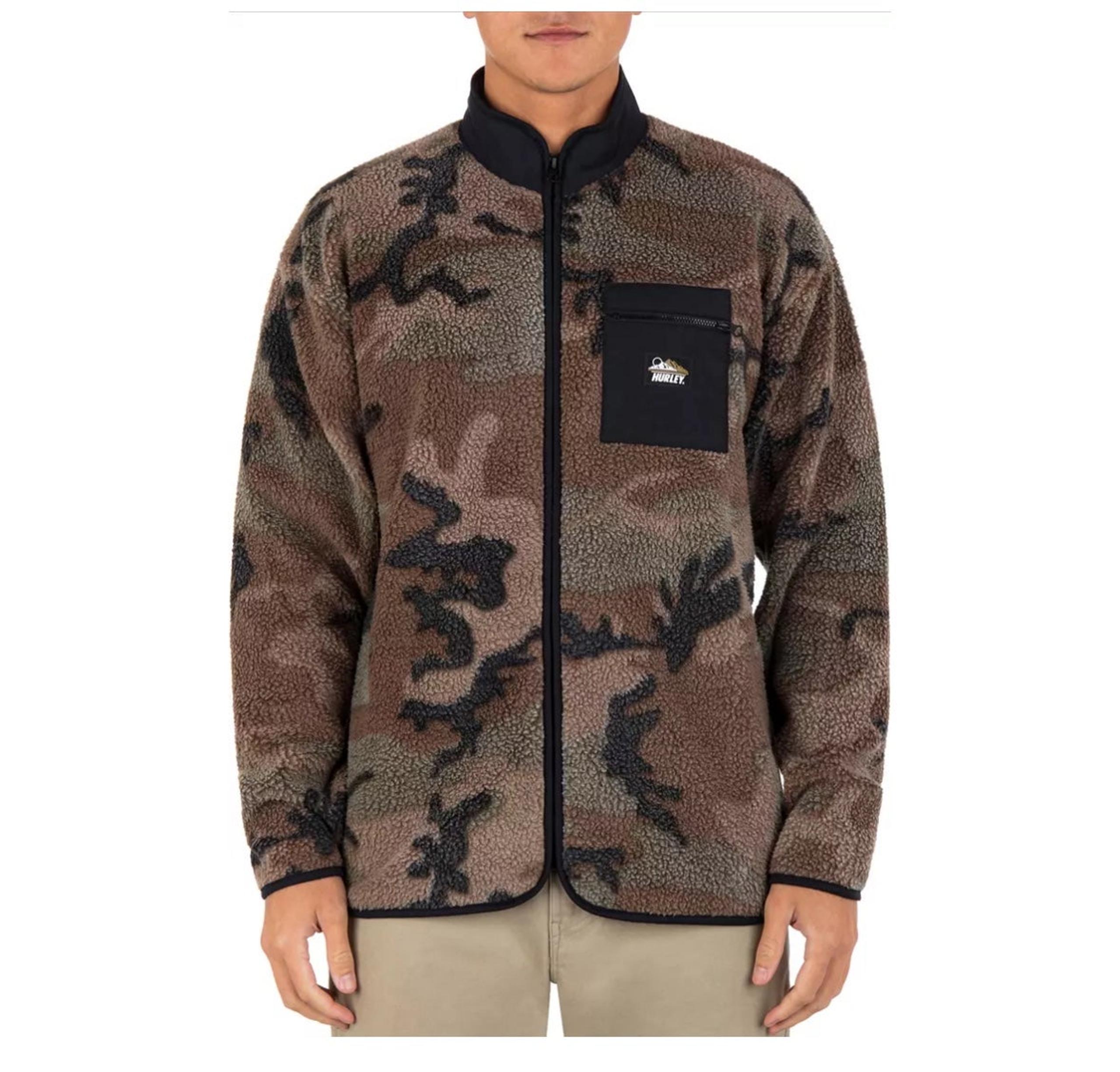 Hurley Men’s Boulder camo burrito Full-Zip Jacket