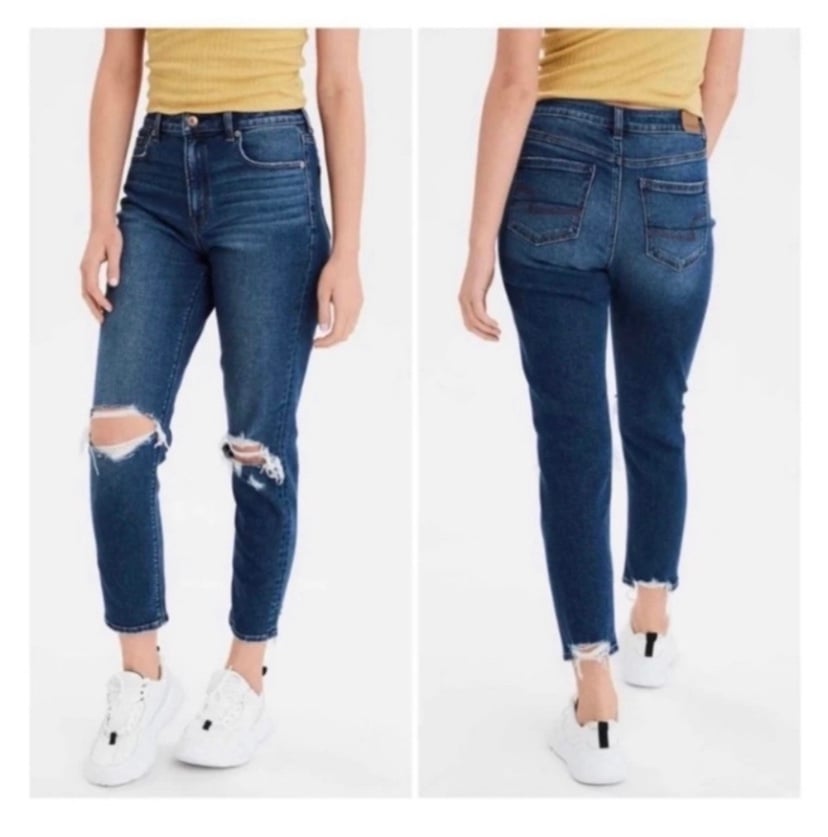 AMERICAN EAGLE RIPPED CURVY JEANS SIZE 18