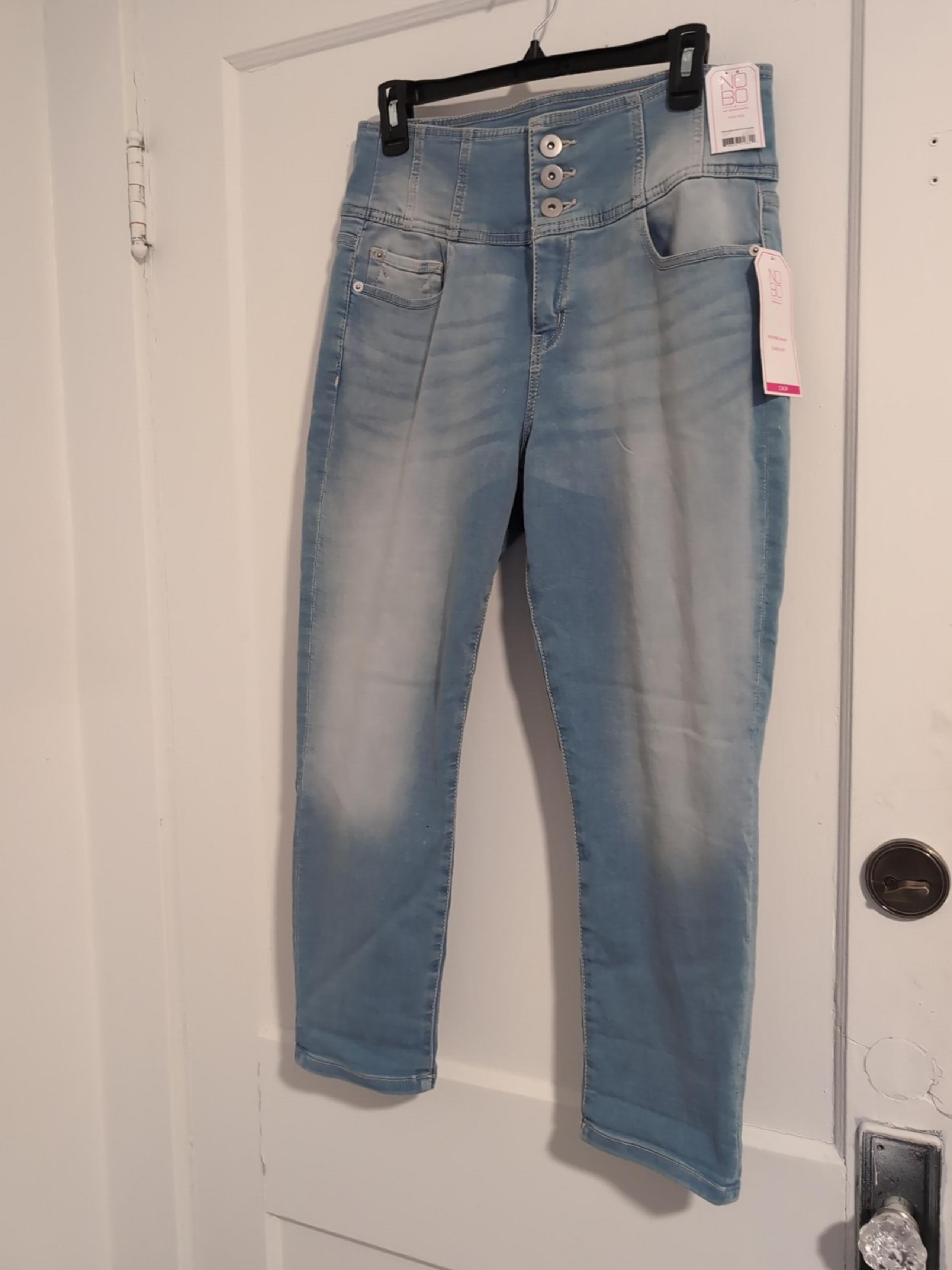 NOBO High Rise Sculpting Skinny Crop Light Blue Jeans Size 15 NEW