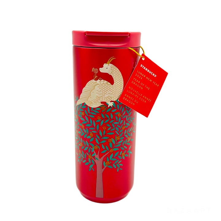 Starbucks 2024 Limited Special Edition The Year of Wood Dragon 12oz Tumbler Red