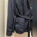 Anthropologie Hei Hei Navy Silky Anorak Utility Button Zip Belted Jacket Small