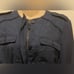 Anthropologie Hei Hei Navy Silky Anorak Utility Button Zip Belted Jacket Small