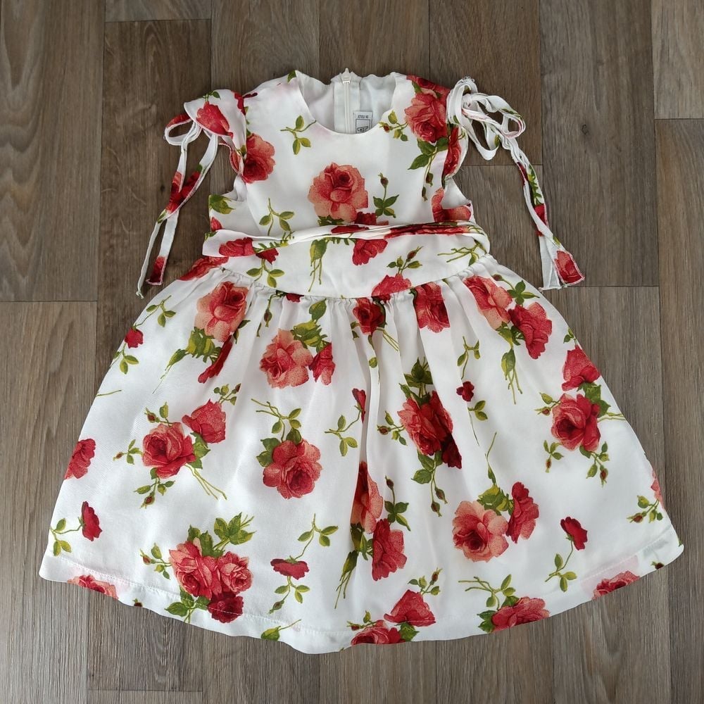 CREA Girls 4T Floral Rose Print Party Dress Special Occasion Italian Size 45