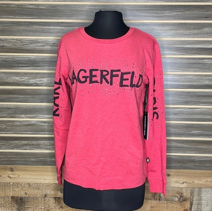 Woman's-Karl Lagerfeld Sweatshirt/T-Shirt Long Sleeve-Small