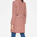 Boden Eastbourne Wool Blend Houndstooth Coat Red Cream womens 14