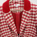 Boden Eastbourne Wool Blend Houndstooth Coat Red Cream womens 14