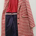 Boden Eastbourne Wool Blend Houndstooth Coat Red Cream womens 14