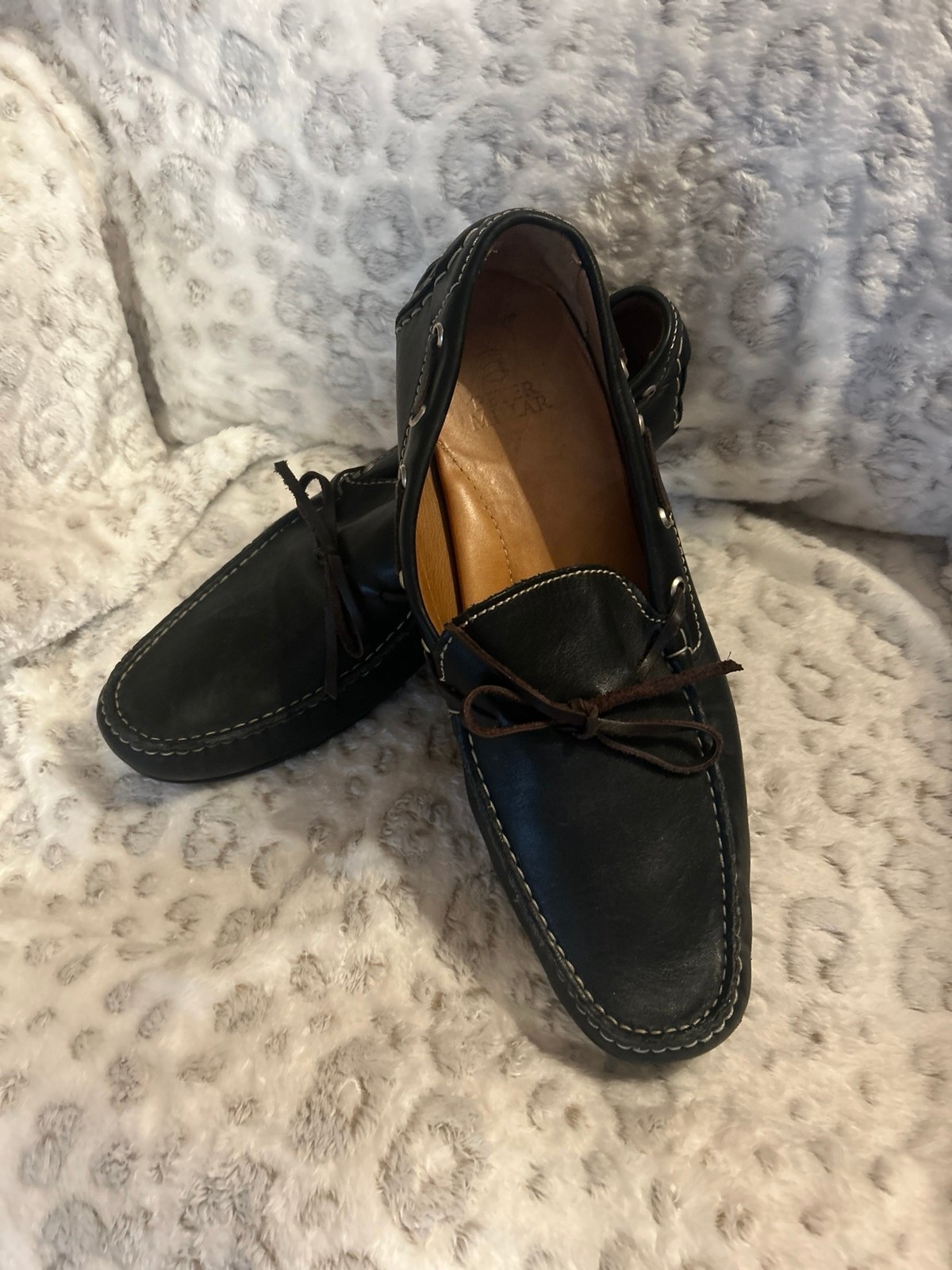 Peter Millar men’s black leather loafers size 13M