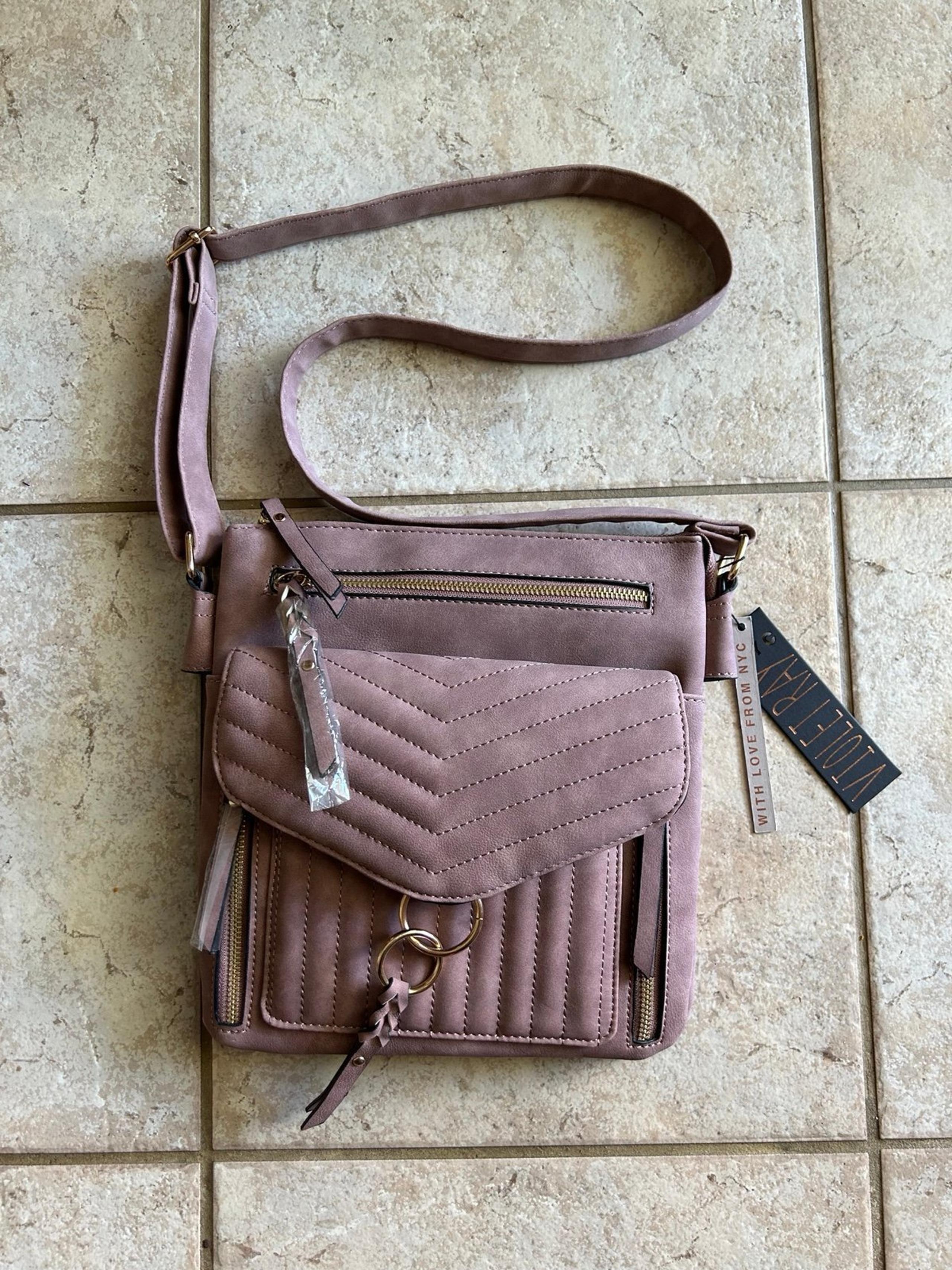 NWT Violet Ray NYC Mauve crossbody handbag purse