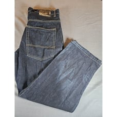 Vintage Y2K Southpole Baggy Embroidered BlackDenim Jeans Size 38x32