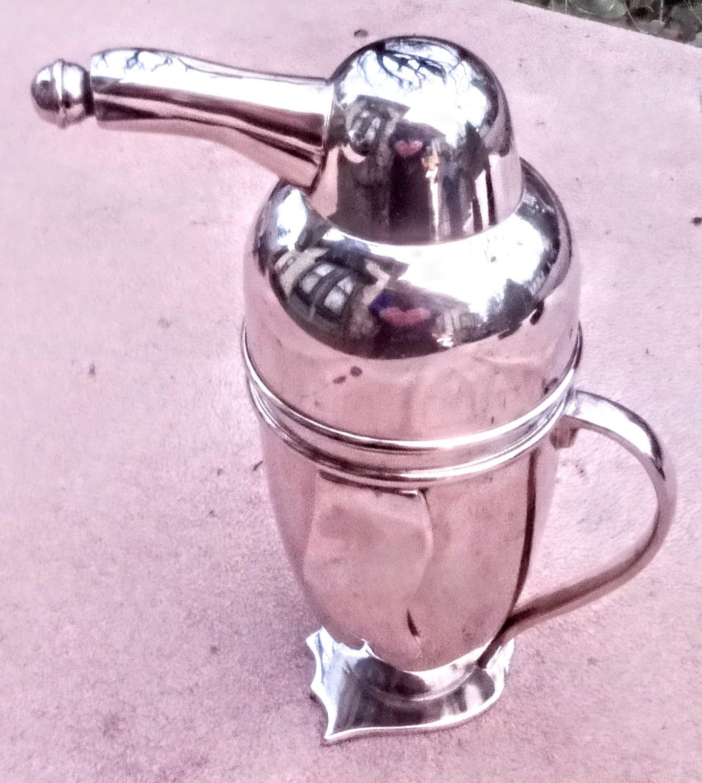 Restoration hardware art deco chrome PENGUIN cocktail shaker 8 H