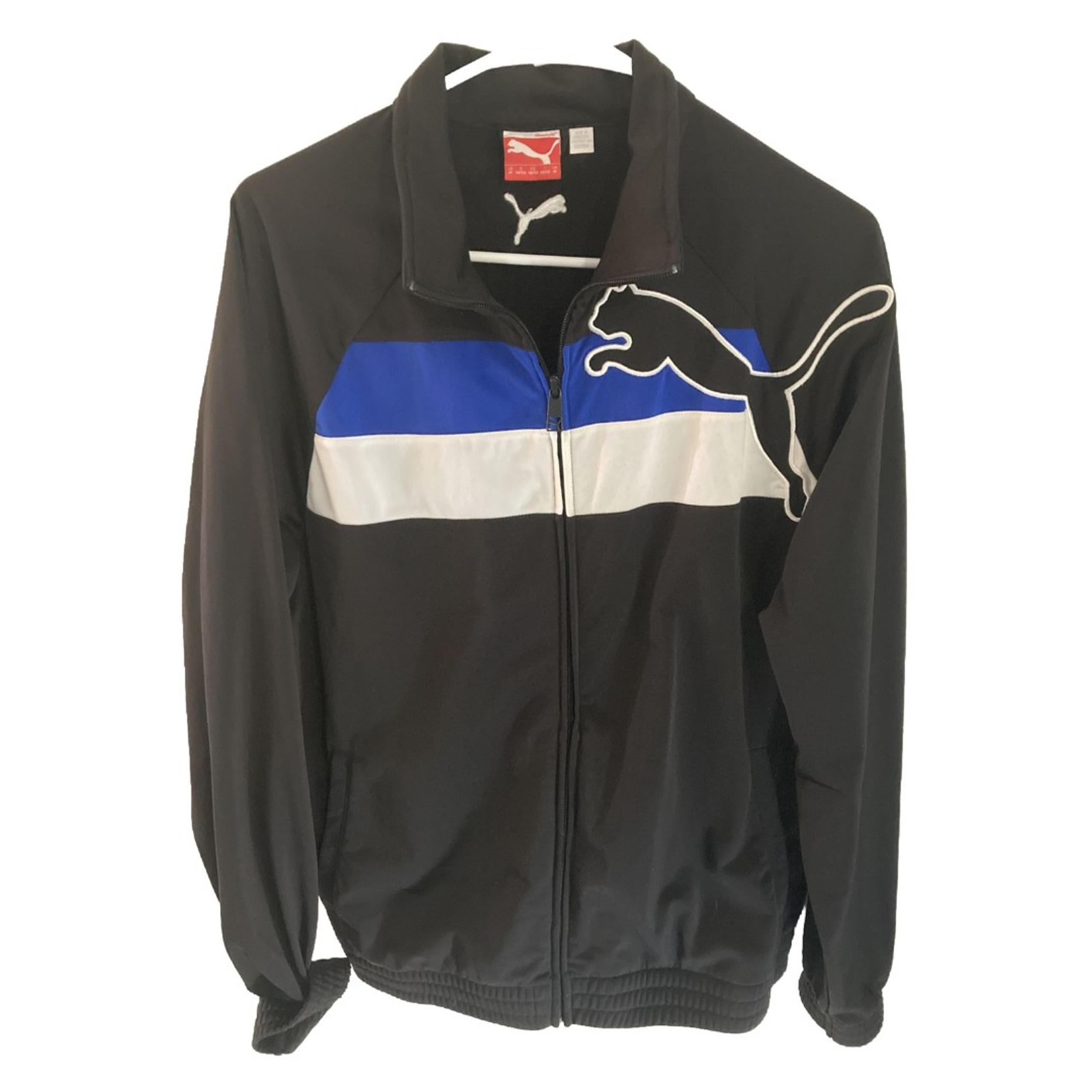 Puma Jacket Men Size M Athleisure Black Zip Up Logo