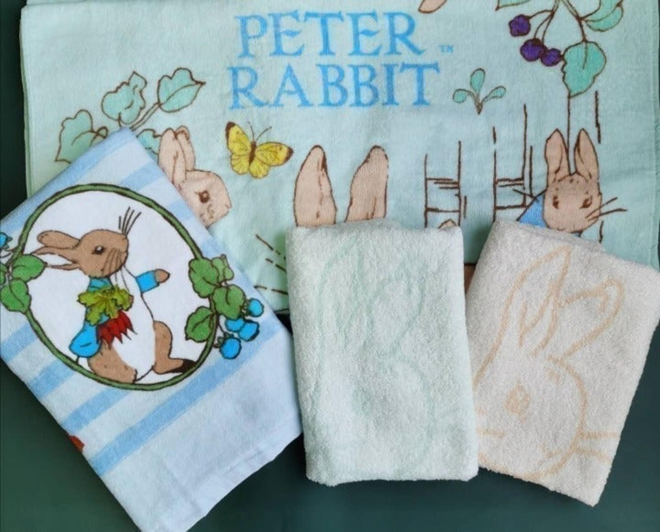 Bundle of 3 NWOT Peter Rabbits Towels-1 Bath Beach Towel+2 Oversized Hand Towels